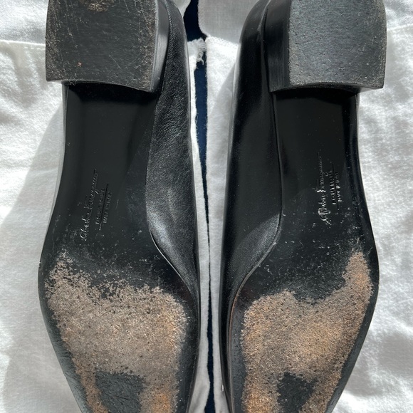Vintage Salvatore Ferragamo Block Heel Ballet Pumps - Picture 7 of 9